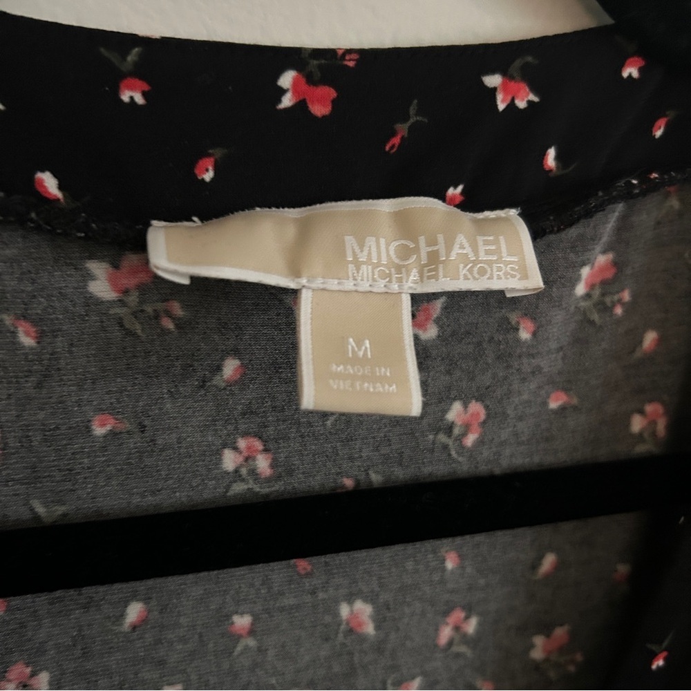 Michael | Michael Kors | Black Dress with Red Floral Pattern - Picture 4 of 6